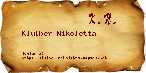Kluiber Nikoletta névjegykártya
