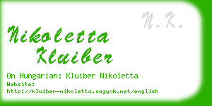 nikoletta kluiber business card